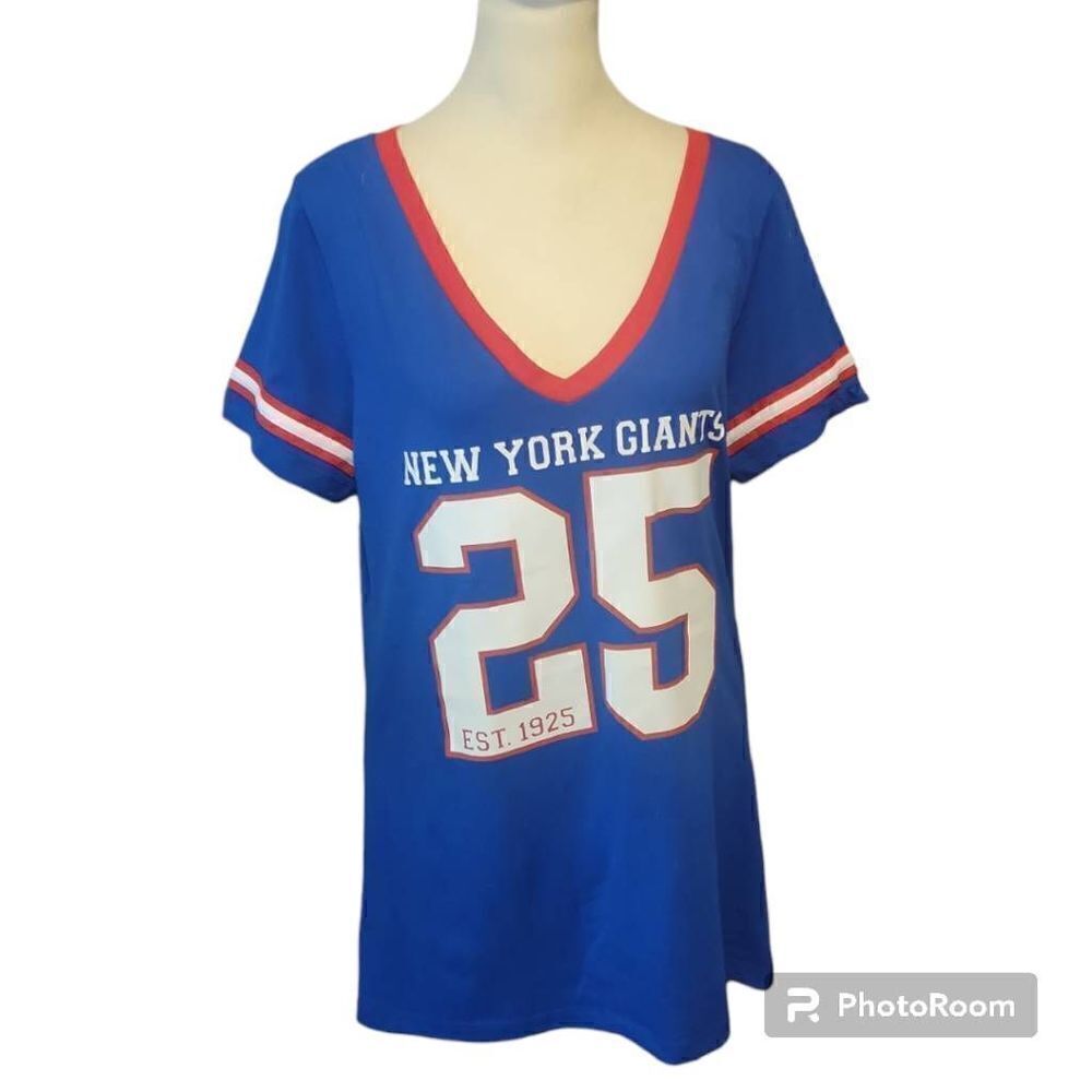 Authentic New York Giants NFL Classic Blue #25 Women’s Large T-shirt